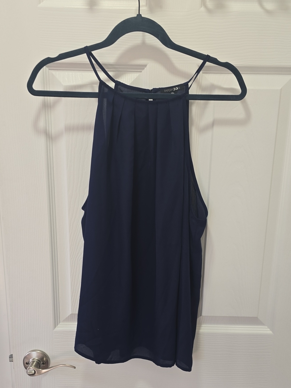 Papermoon Navy High-Neck Halter Cami